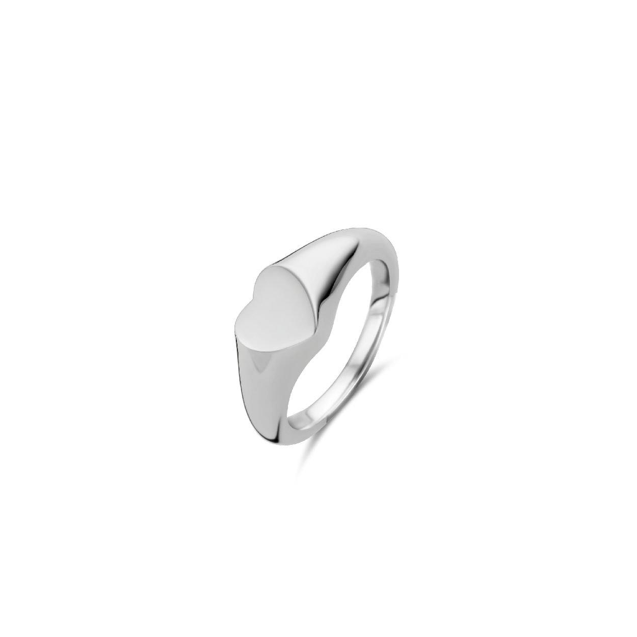 zilveren Ti Sento ring, hartvormige zegel maat54