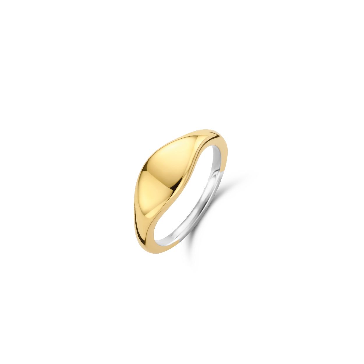 Dit is een Ring van het merk TI SENTO Milano. Dit sieraad heeft de volgende kleur: Zilver geel verguld