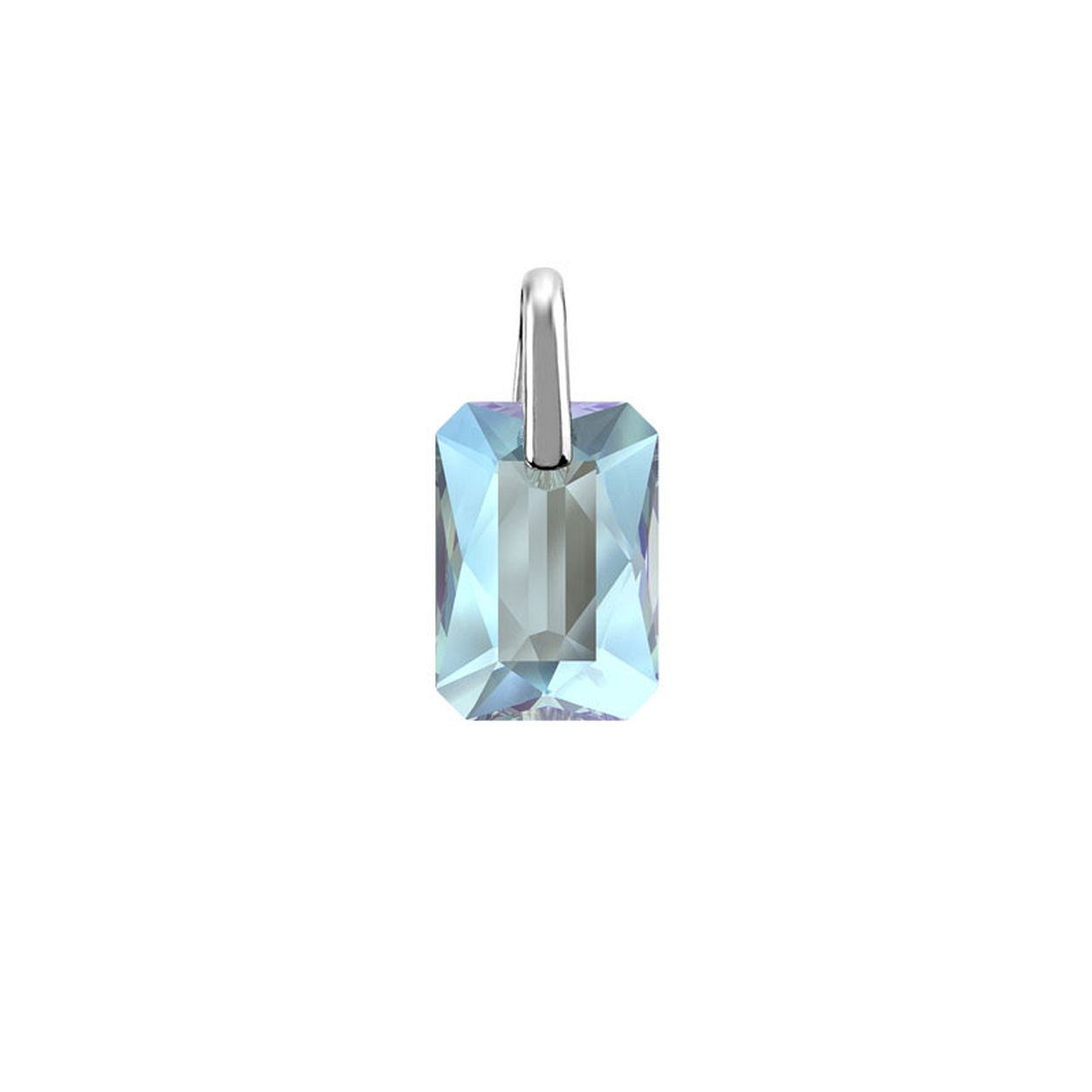 MY iMenso Creoli Rettangolo pendant "Brillante crystal" "Aqua Shim" 16mm (925/rhod-plated)