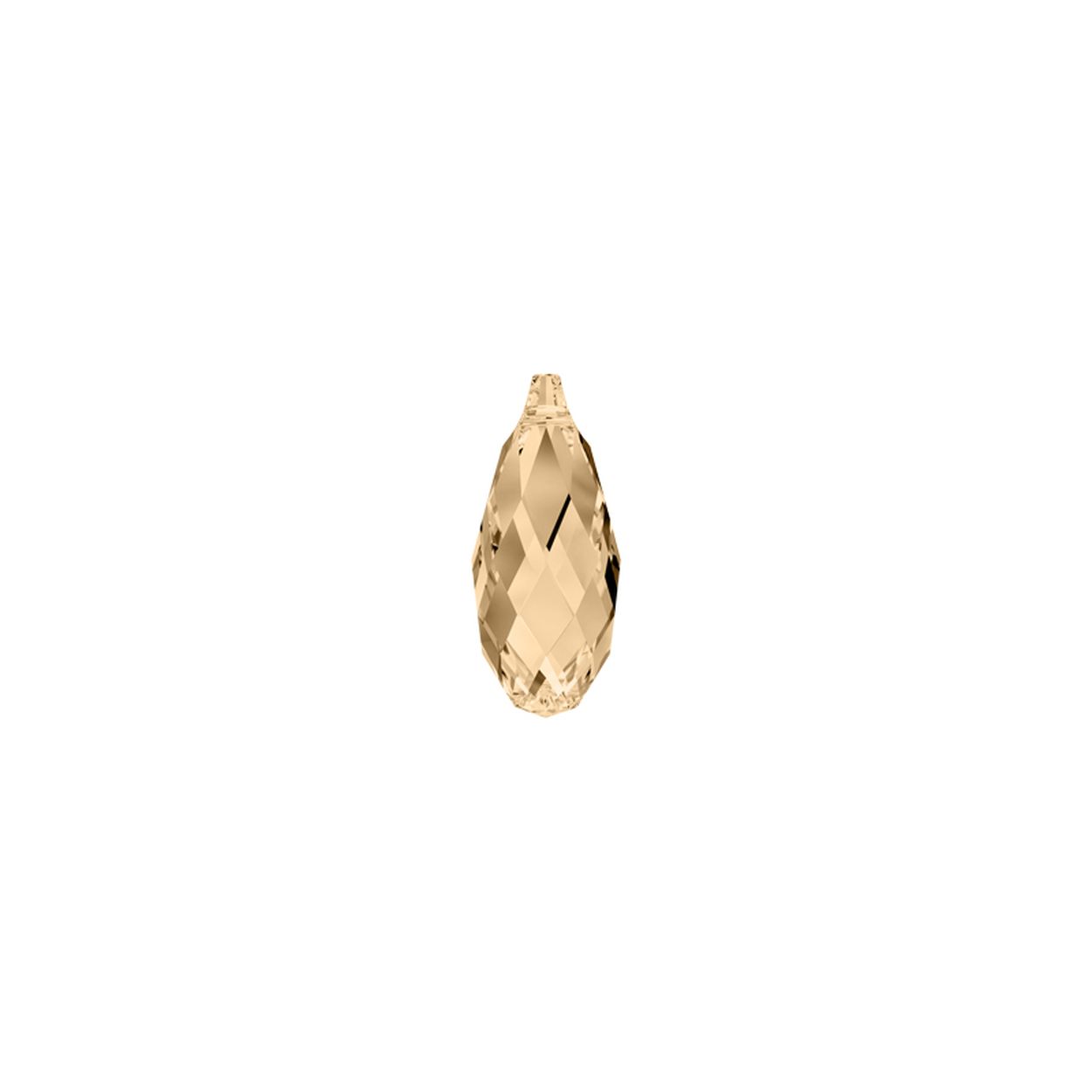 MY iMenso Creoli Carezza Briolette single stone"Brillante crystal" "Golden Shadow" 17mm