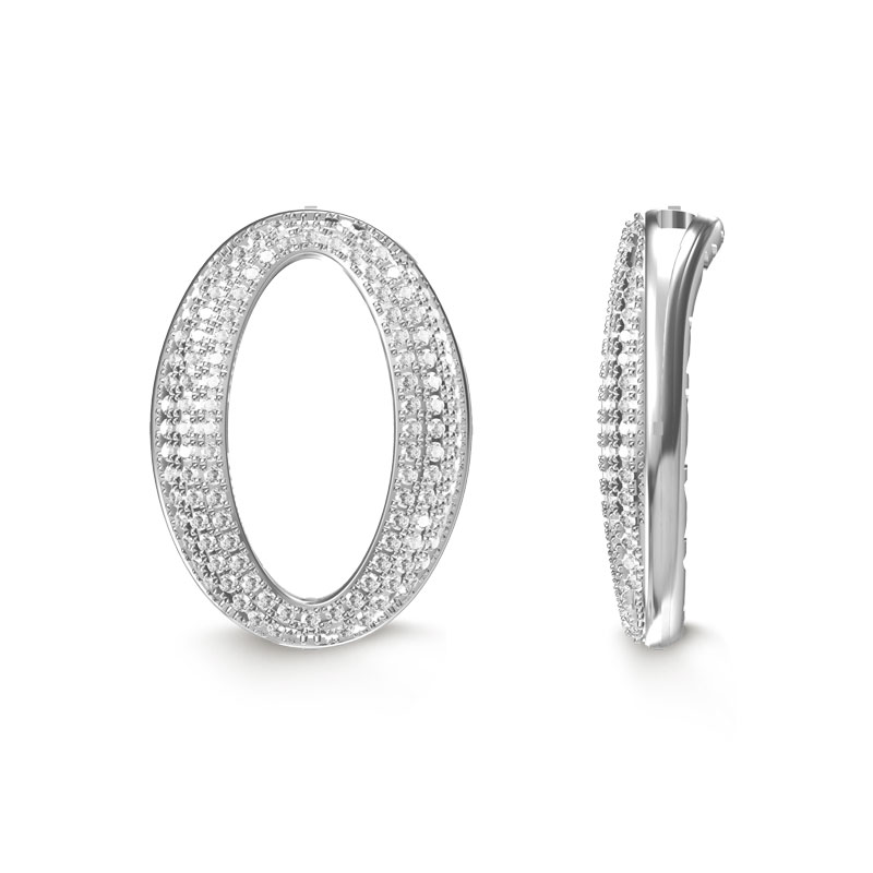 MY iMenso Carezza single stone/insert Ellisse 25mm Zirconi (925/rhod-plated)