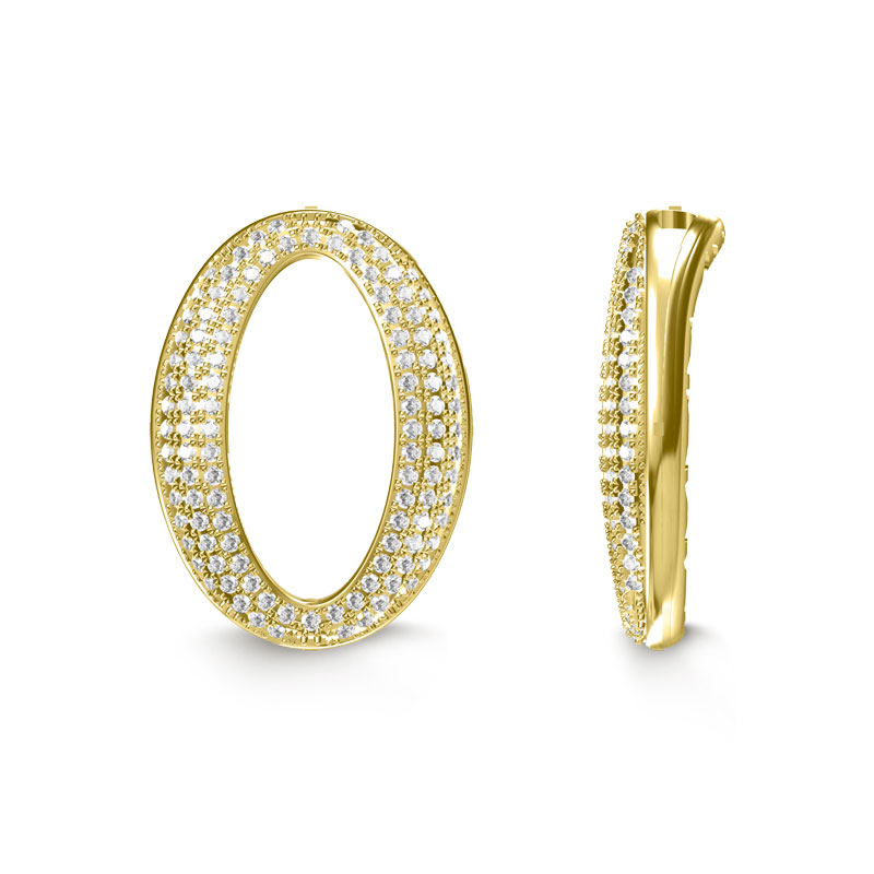MY iMenso Carezza single stone/insert Ellisse 25mm Zirconi (925/1Mgold-plated)