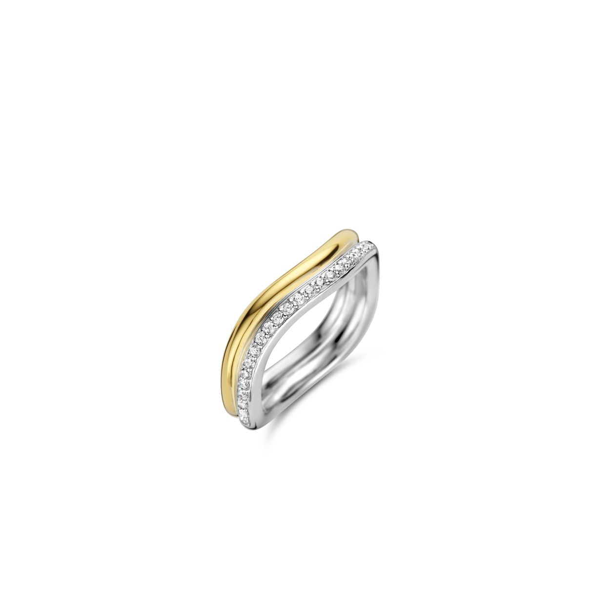 De TI SENTO - Milano Ring 12262ZY is gemaakt van Zilver gold plated. De kleurstelling van deze ring is Wit met geel verguld. Alle TI SENTO - Milano producten worden geleverd in een luxe geschenkverpakking.