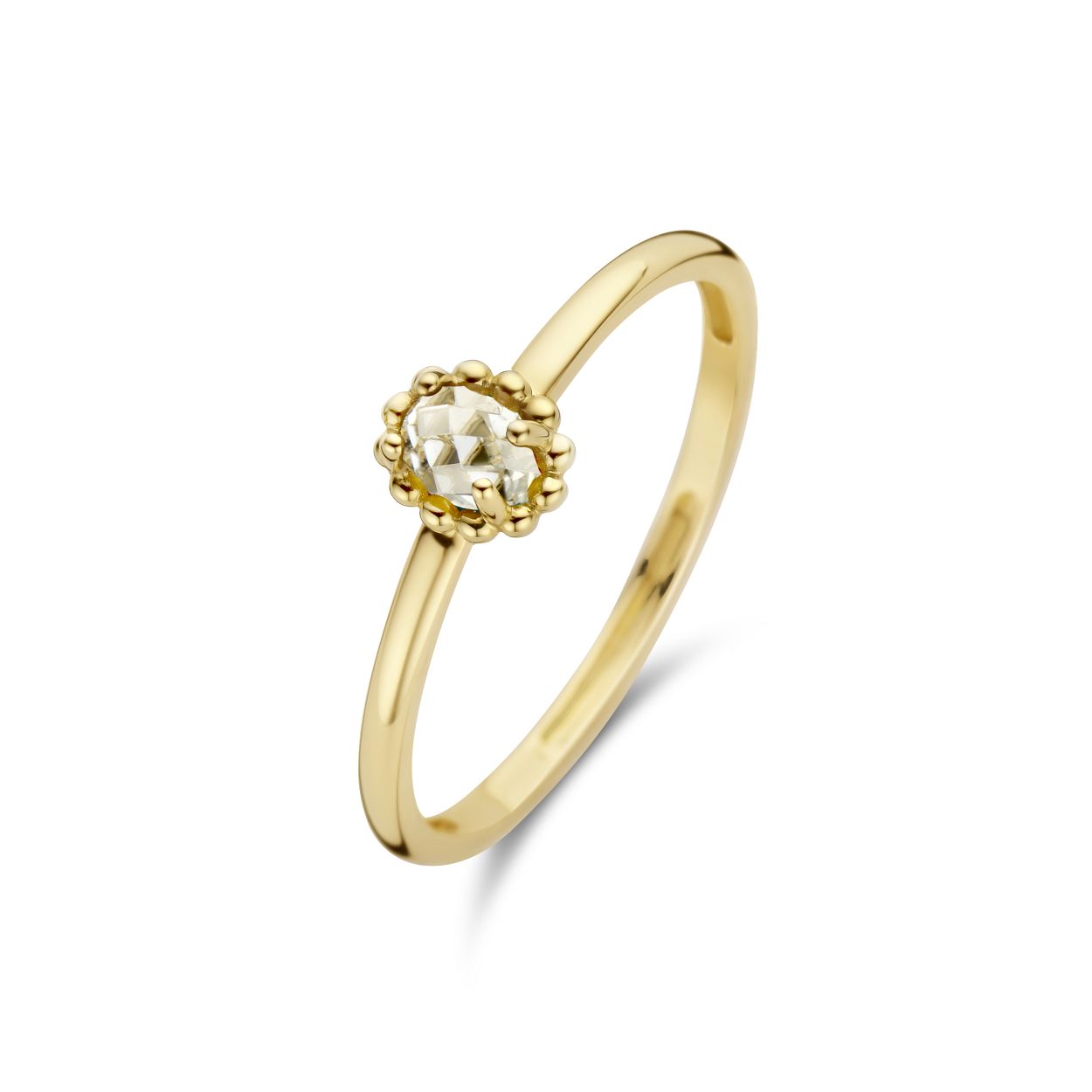 Blush - 14kt geelgouden blush ring bezet met een witte Topaas - 1227YWT/48