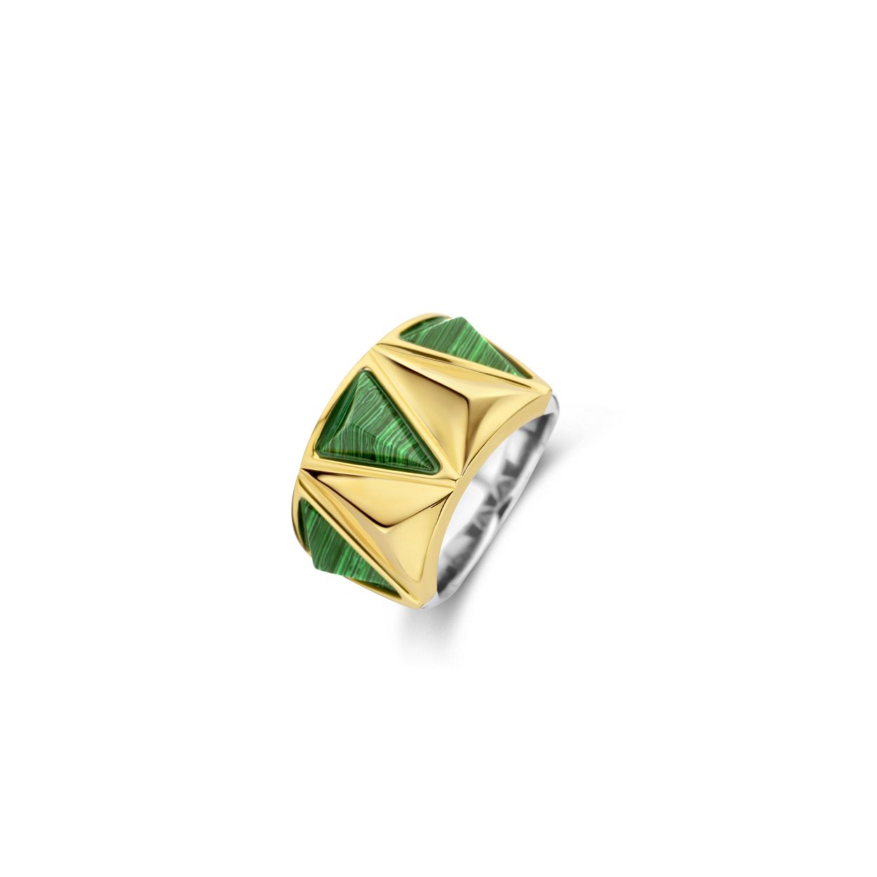 De TI SENTO - Milano ti-sento-milano-ring-12280ma 12280MA is gemaakt van Zilver gold plated. De kleurstelling van deze ring is Malachiet. Alle TI SENTO - Milano producten worden geleverd in een luxe geschenkverpakking.