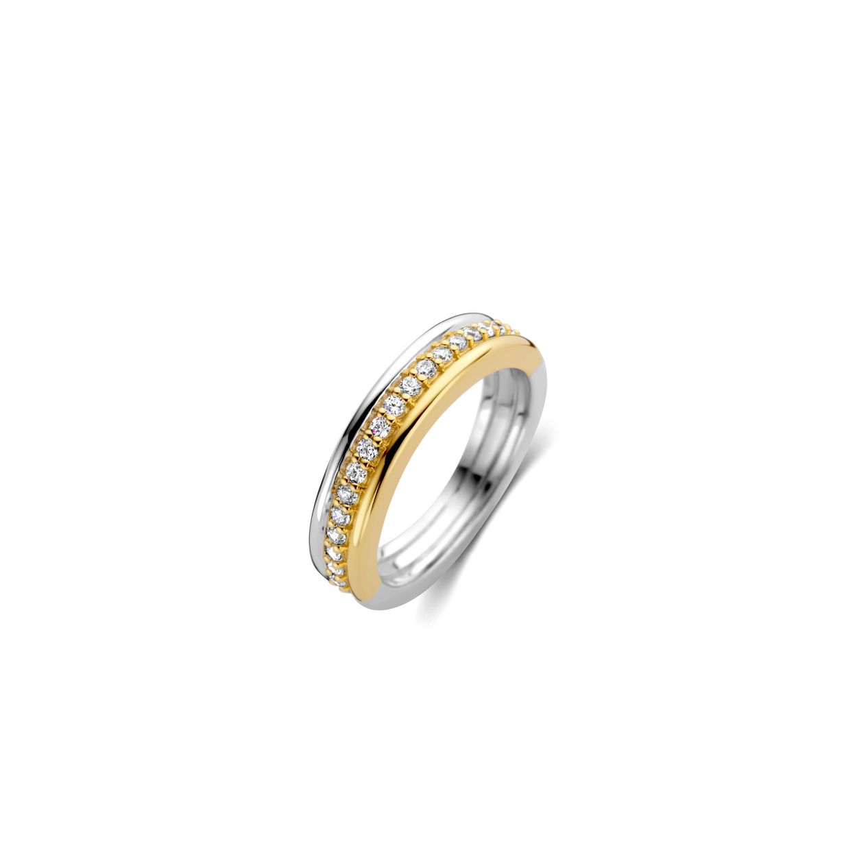 De TI SENTO - Milano ti-sento-milano-ring-12282zy 12282ZY is gemaakt van Zilver gold plated. De kleurstelling van deze ring is Wit met geel verguld. Alle TI SENTO - Milano producten worden geleverd in een luxe geschenkverpakking.