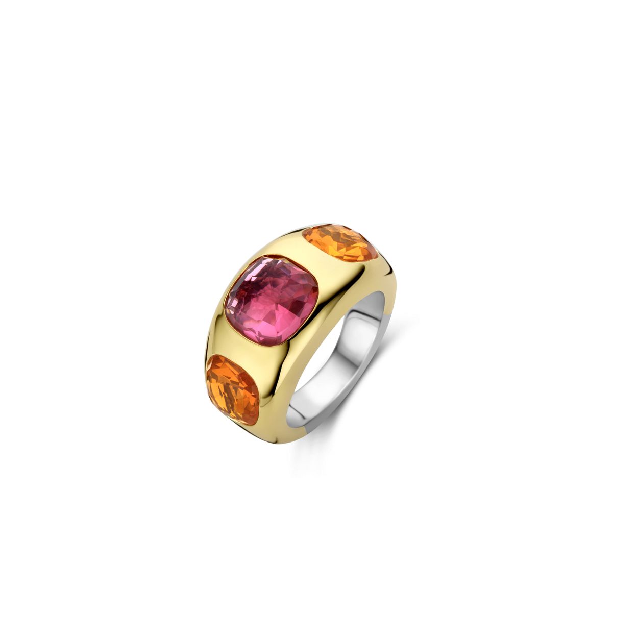 De TI SENTO - Milano Ring 12285OR is gemaakt van Zilver gold plated. De kleurstelling van deze ring is Oranje . Alle TI SENTO - Milano producten worden geleverd in een luxe geschenkverpakking.