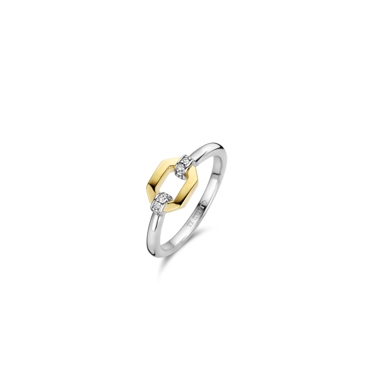 De TI SENTO - Milano Ring 12300ZY is gemaakt van Zilver gold plated. De kleurstelling van deze ring is Zirkonia met geel verguld. Alle TI SENTO - Milano producten worden geleverd in een luxe geschenkverpakking.