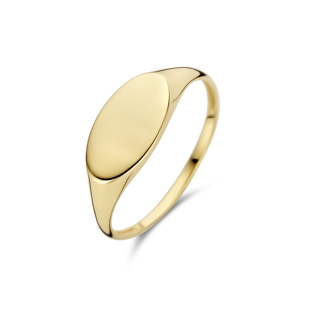 gouden Blush zegelring, ovaal mt54