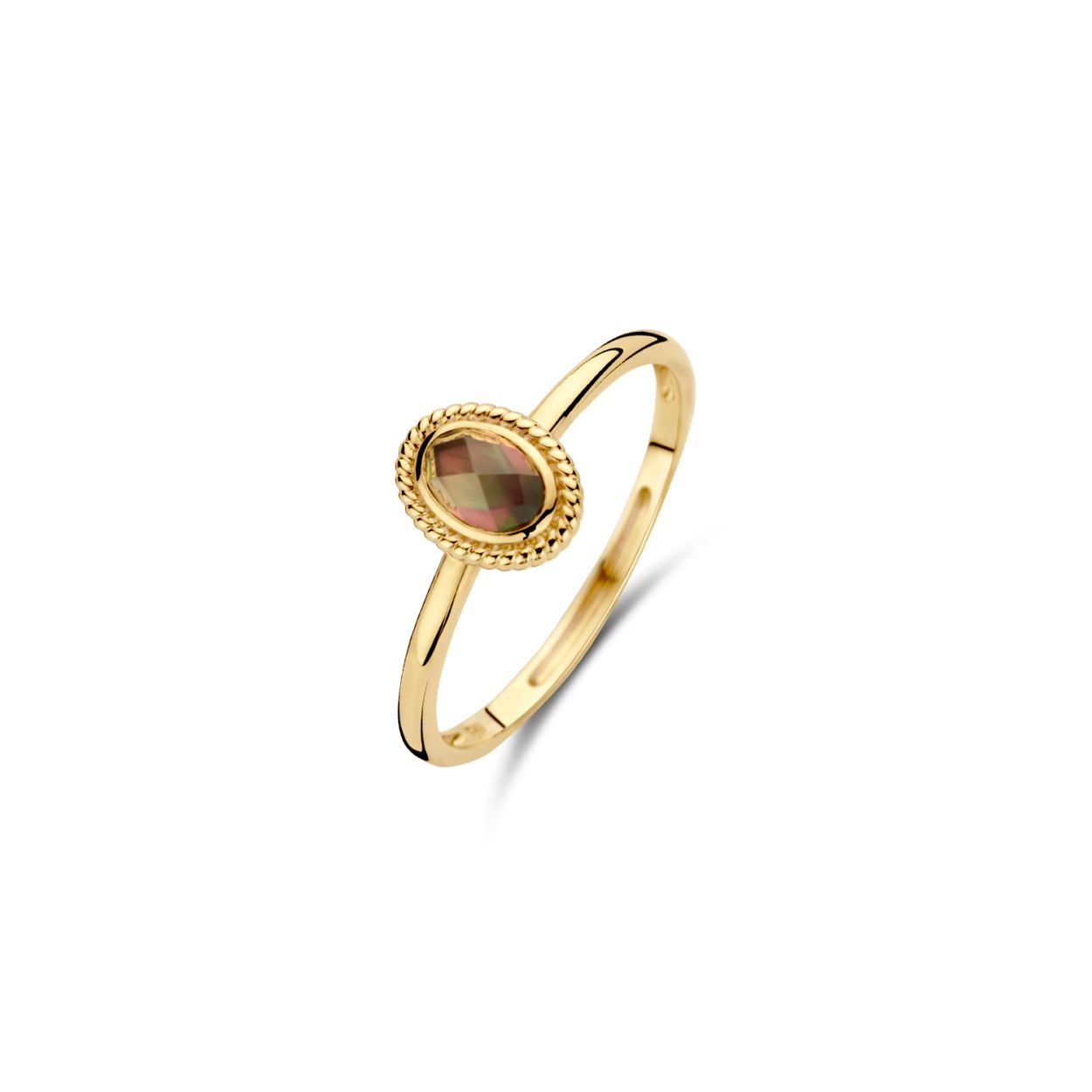 Dit is een  goudkleurige ring van het merk Blush voor dames