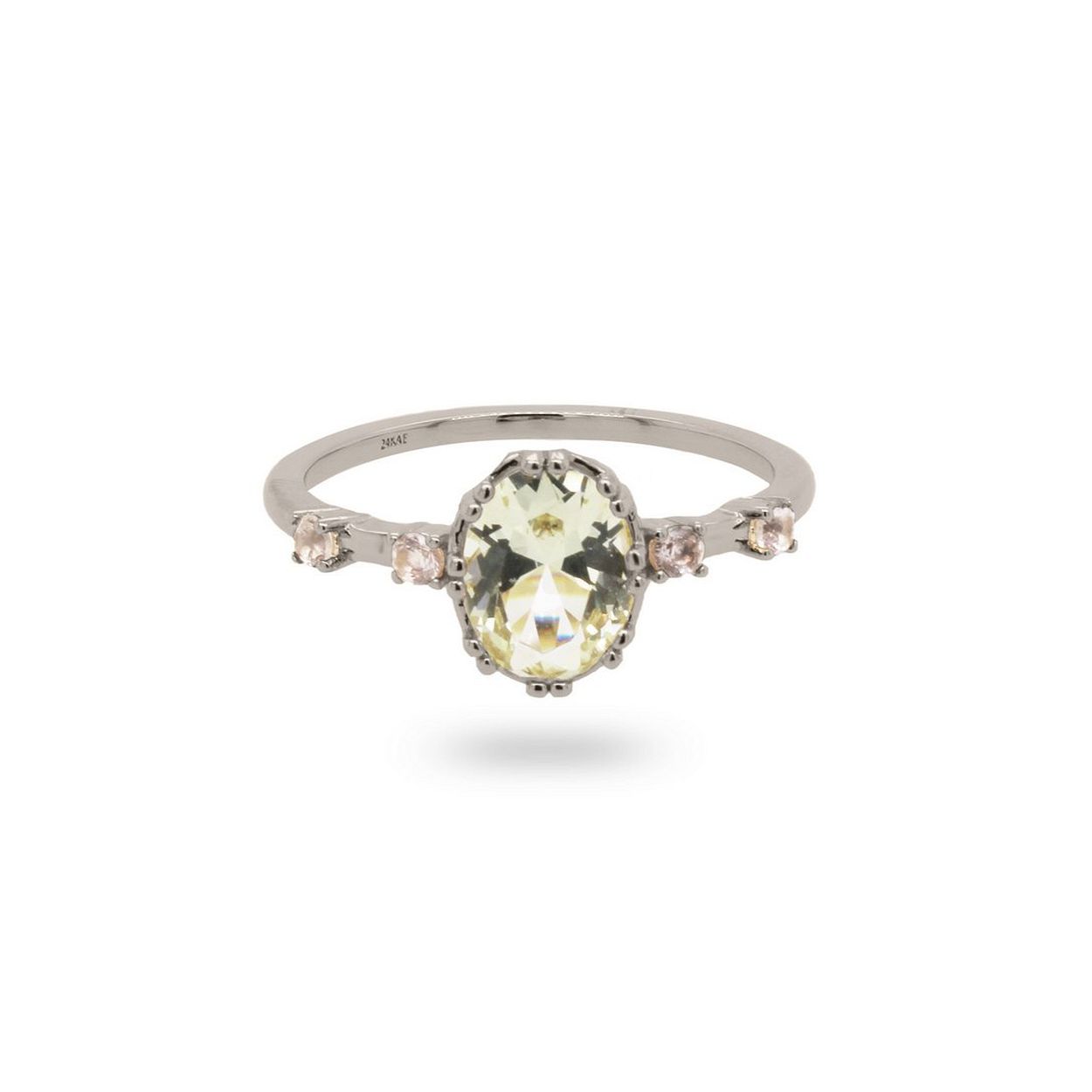 24Kae Ring met kleurstenen - 925 Sterling zilver gerhodineerd 12406S