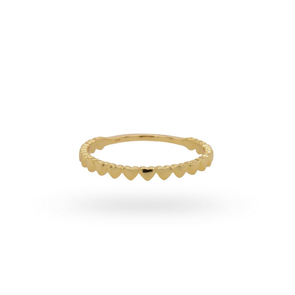 24Kae Ring met hartjes - 925 Sterling zilver geelgoud verguld 12418Y