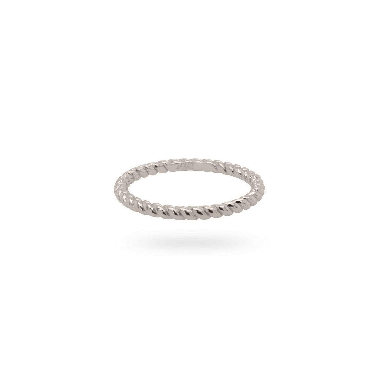 24Kae Ring met touw structuur - 925 Sterling zilver gerhodineerd 12423S