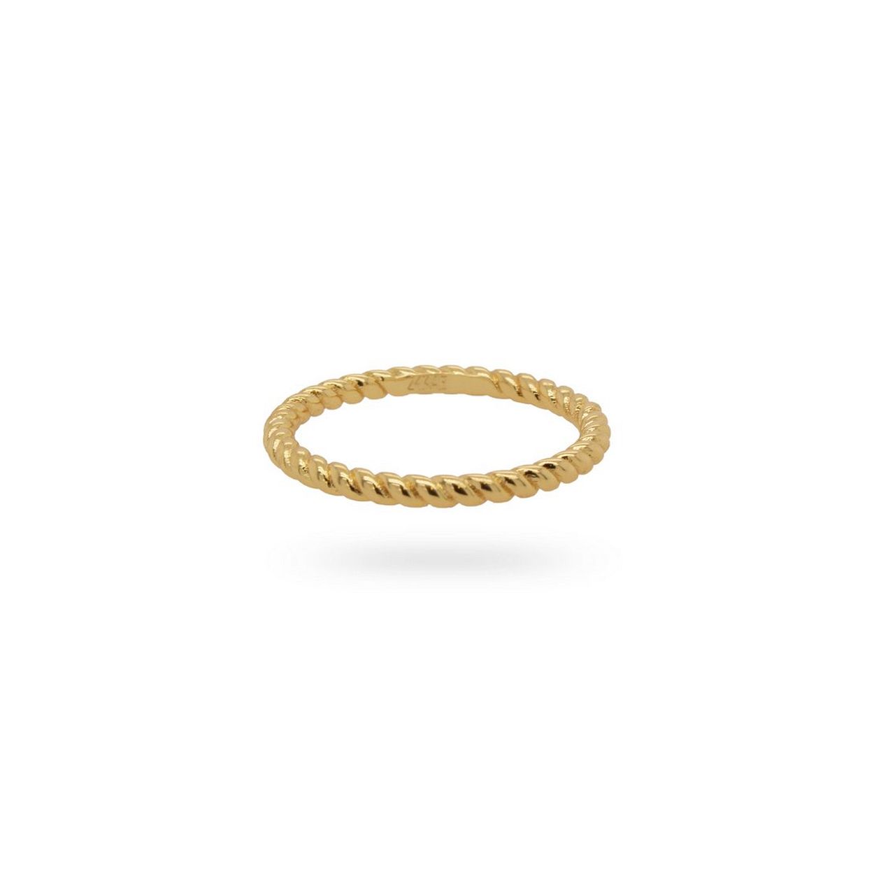 24Kae Ring met touw structuur - 925 Sterling zilver geelgoud verguld 12423Y