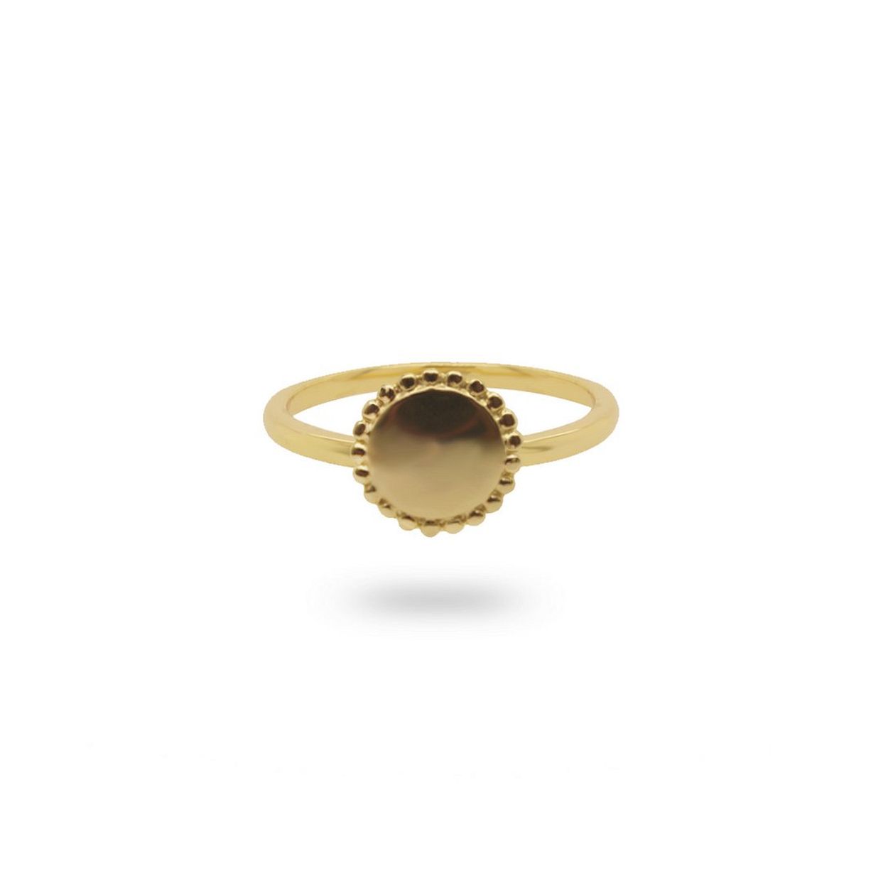 24Kae Ring met muntje - 925 Sterling zilver geelgoud verguld 12425Y