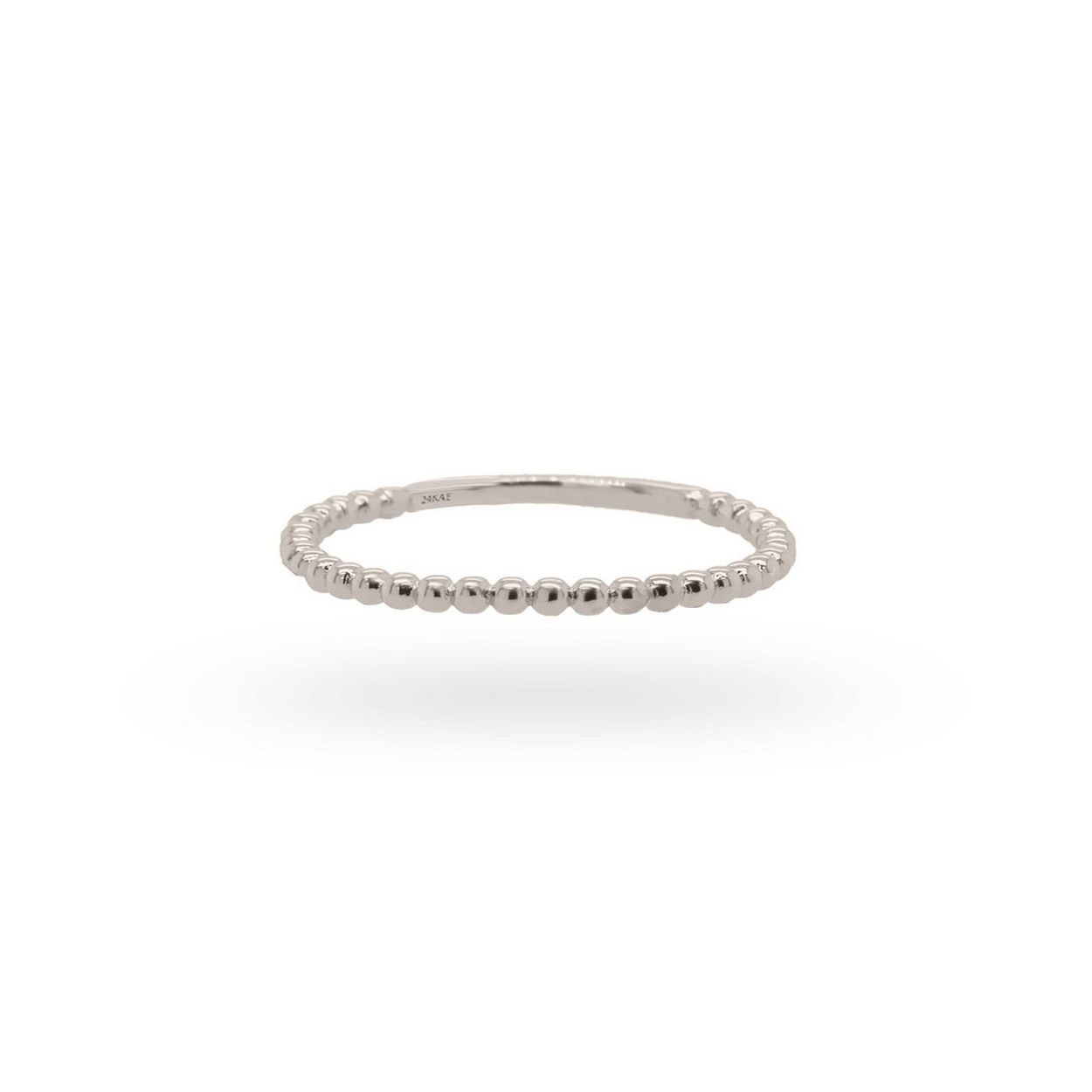 24Kae Ring met bolletjes structuur - 925 Sterling zilver gerhodineerd 12426S