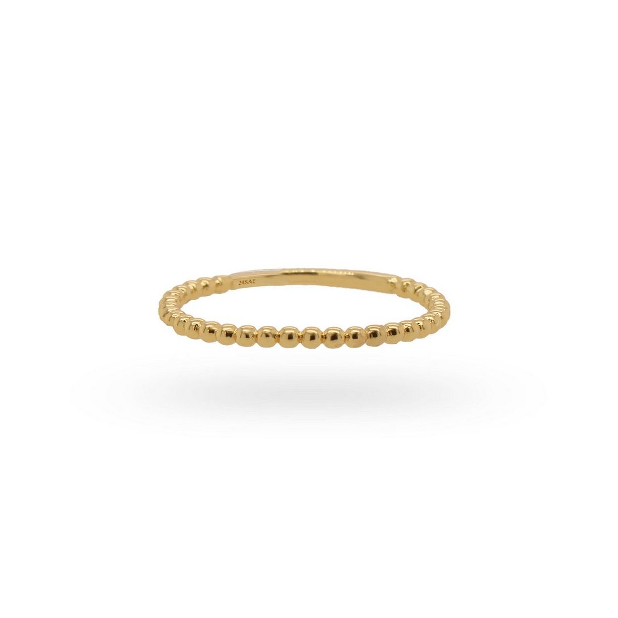 24Kae Ring met bolletjes structuur - 925 Sterling zilver geelgoud verguld 12426Y