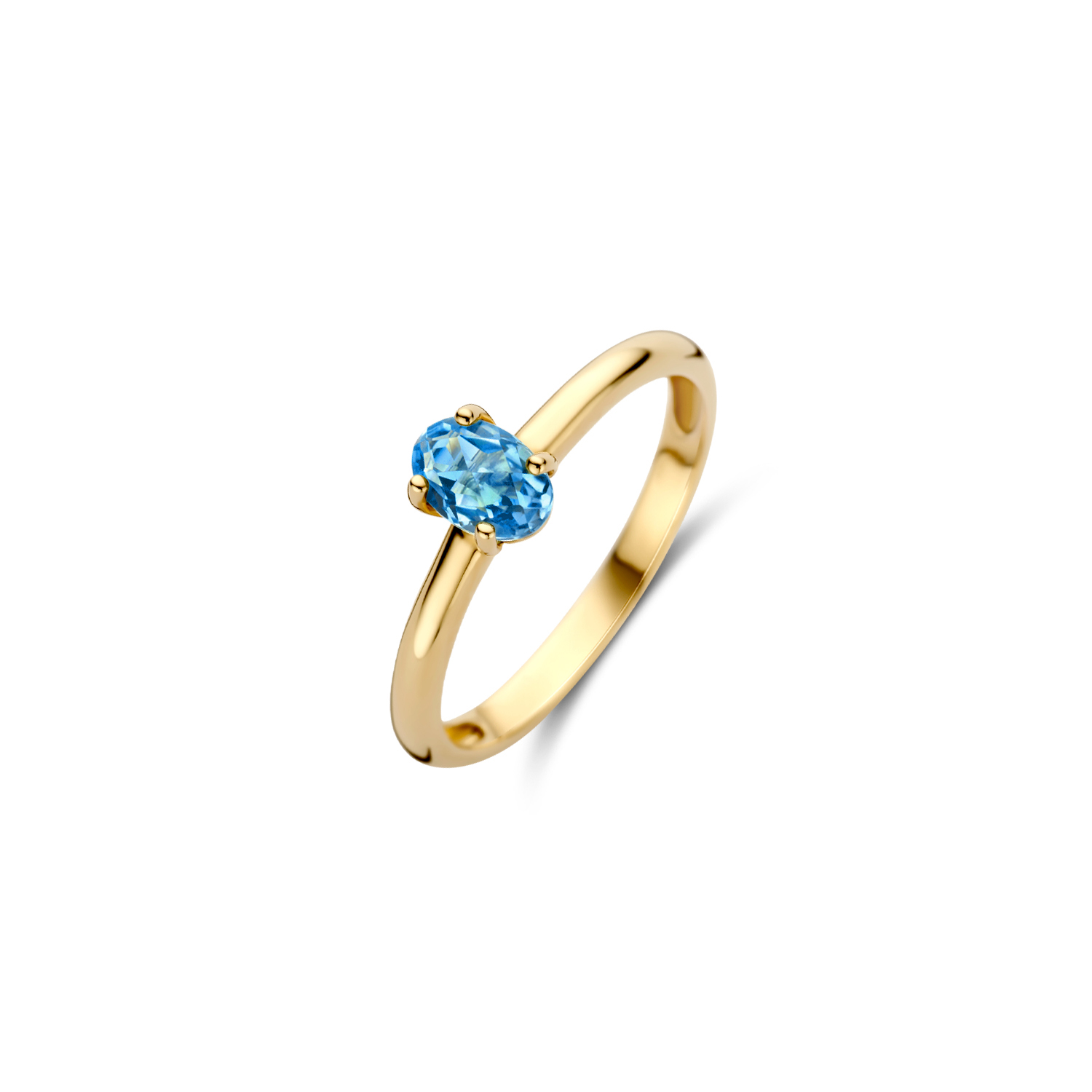 gouden Blush ring, ovaal topaas mt54