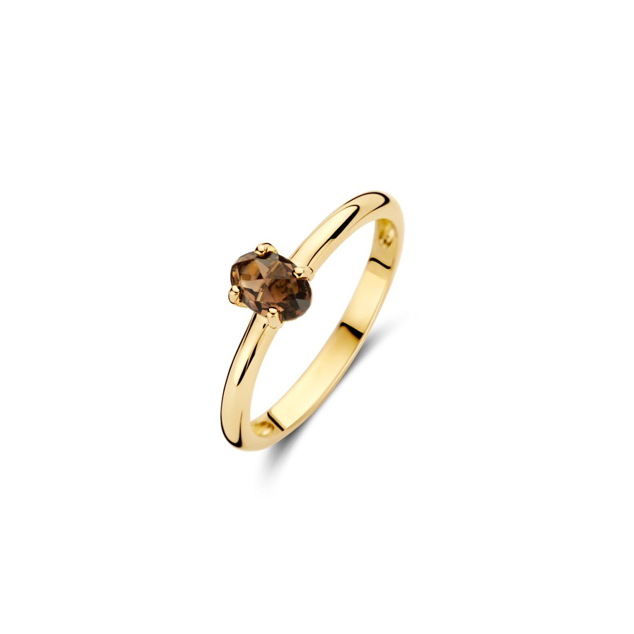 Dit is een  goudkleurige ring van het merk Blush voor dames