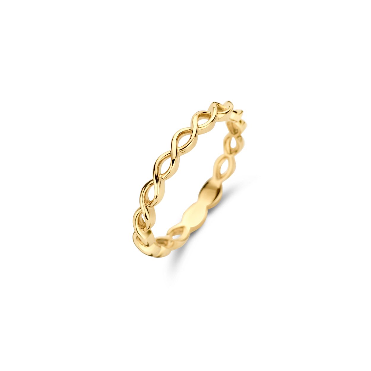 Dit is een  gouden ring van het merk Blush 
