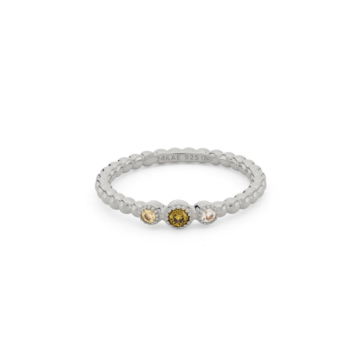 Ring met kleurstenen en structuur - 12471S