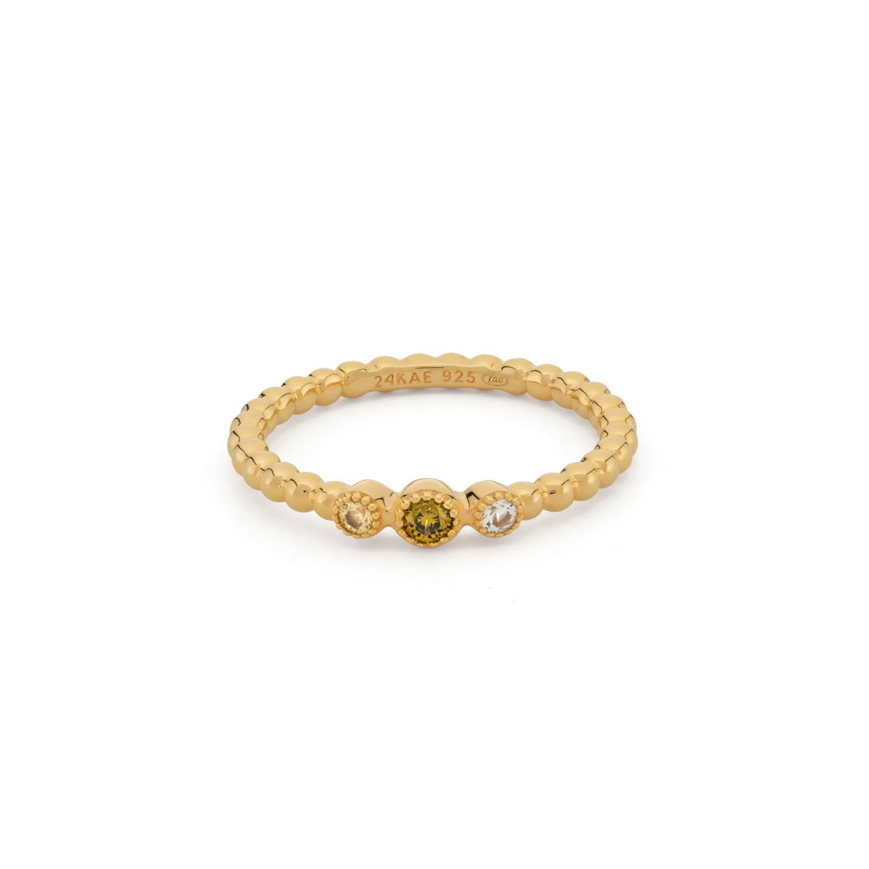 Ring met kleurstenen en structuur - 12471Y