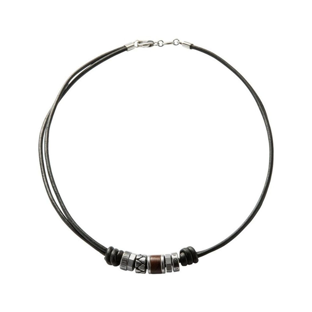 Fossil collier leer met staal.