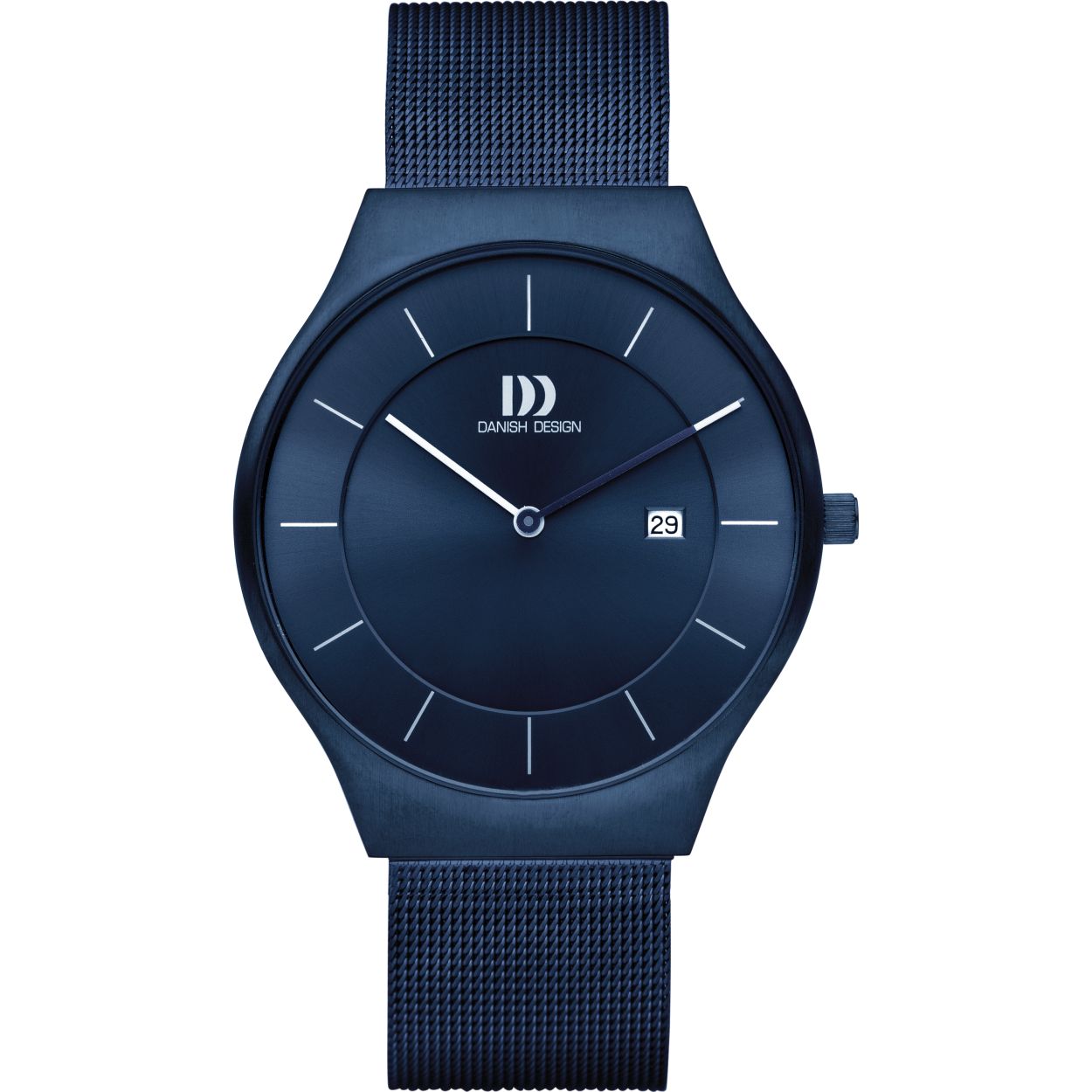 Danish Design horloge met stalen band, Langeland blauw 