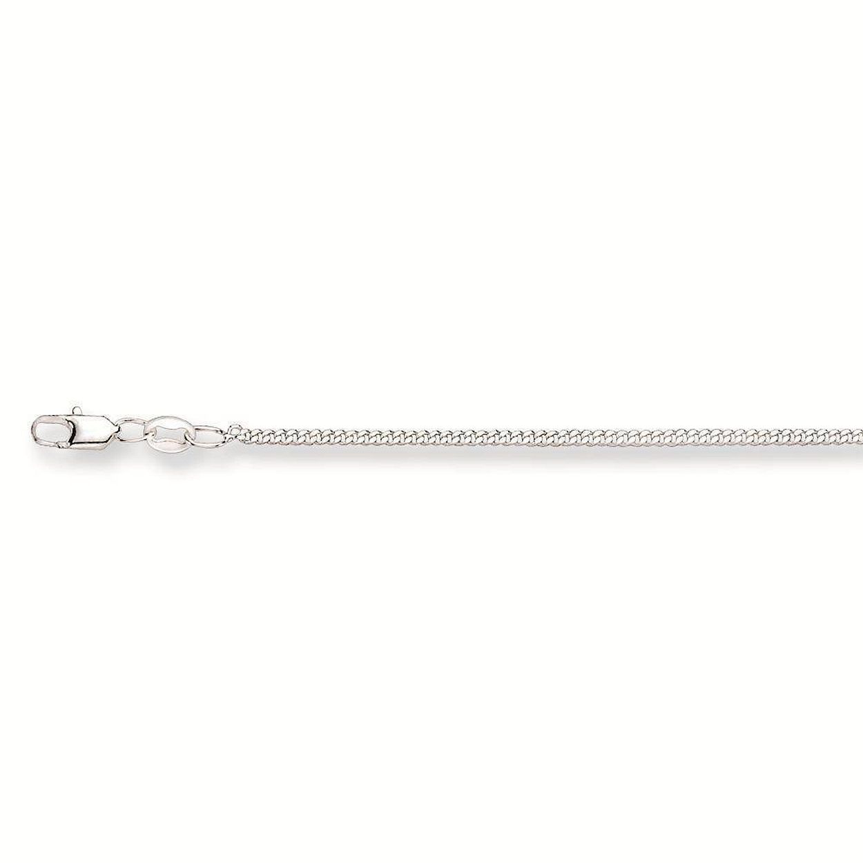 Zilver Gerhodineerd Gourmet Schakel Collier 42cm