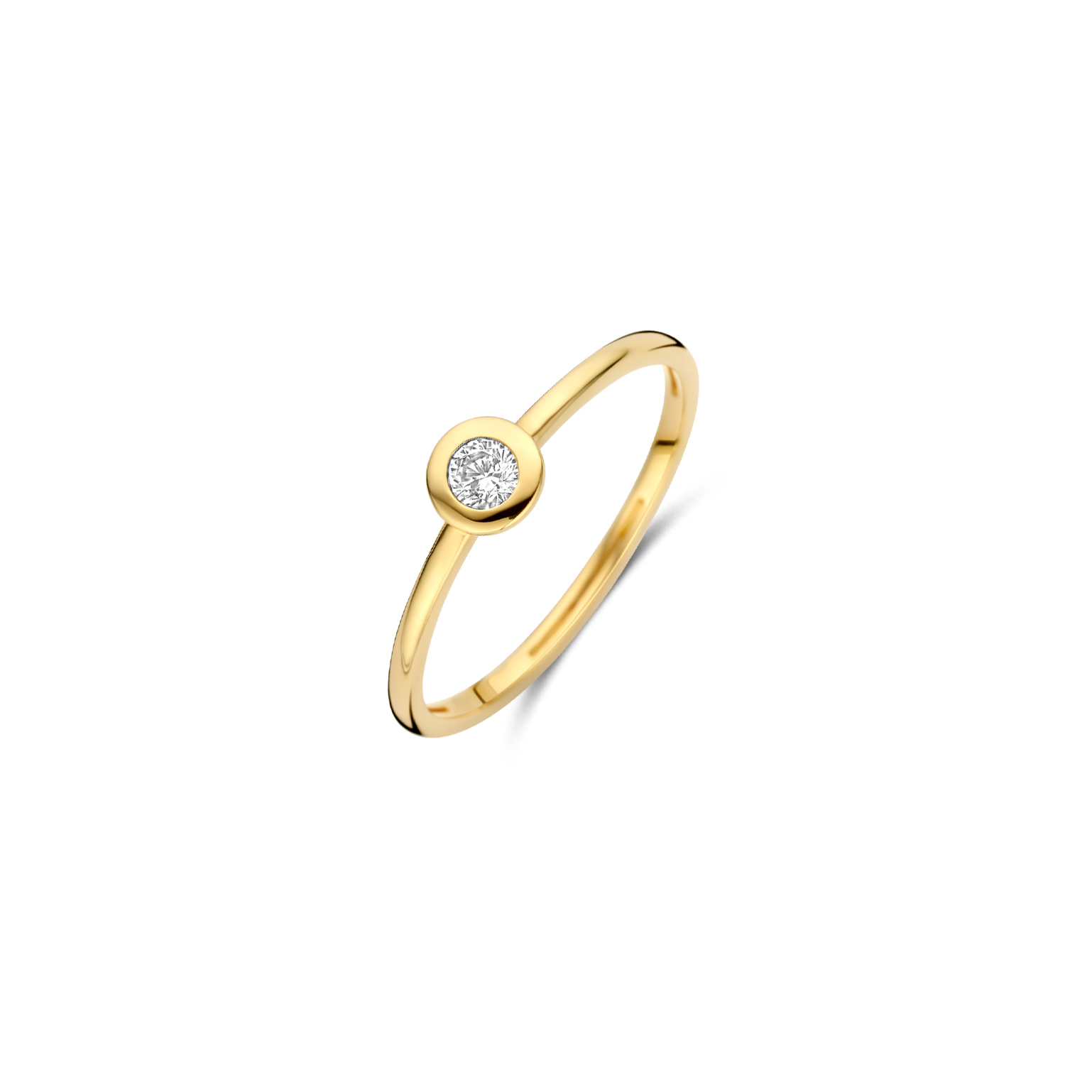 Type goud: 14k Geel goud
Type zetting: Gladomzetting
Type steen: Zirkonia
Grootte detail/applique: ø 4.8 mm
Diameter: ø 1.3 mm
