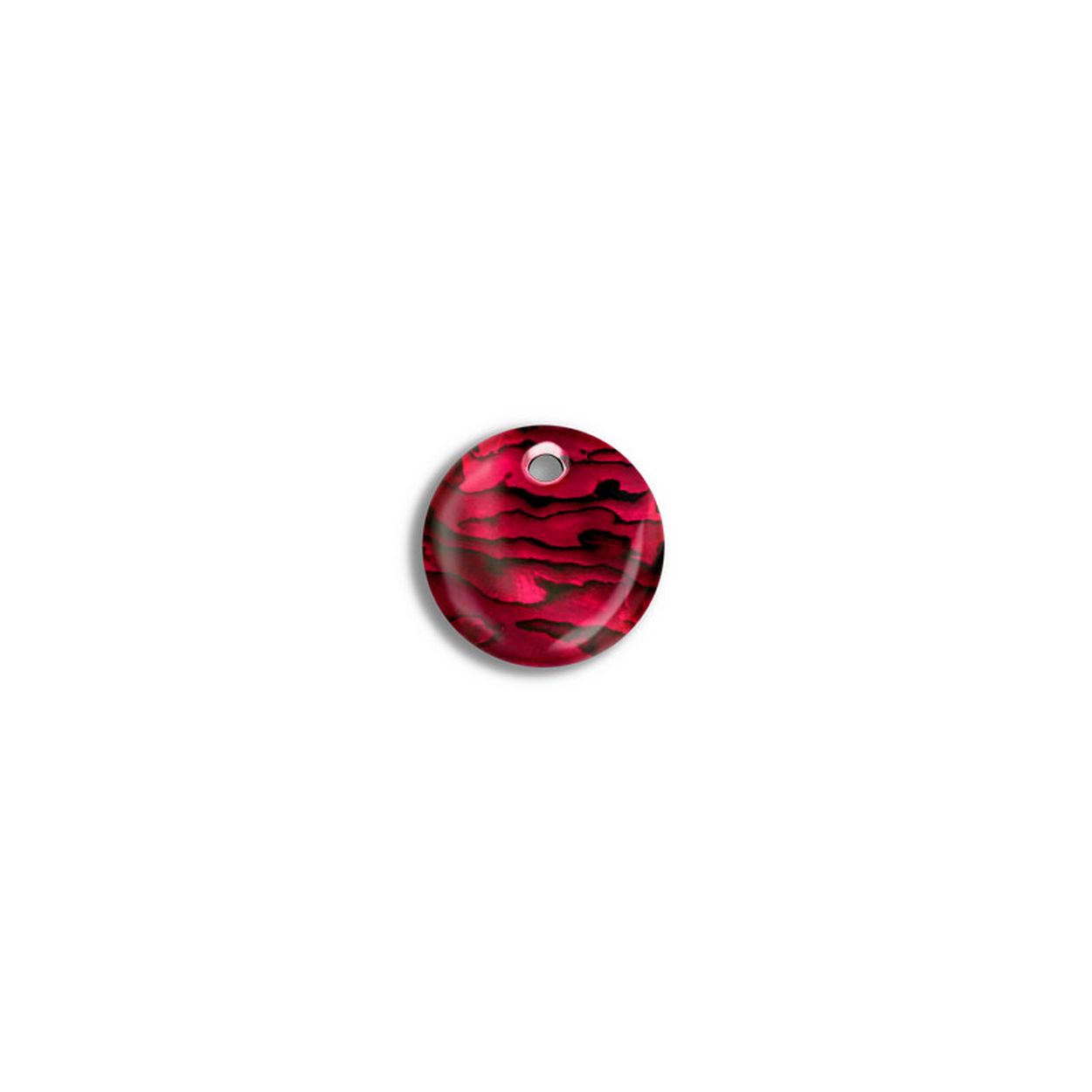 MY iMenso Carezza Round single stone "abalone in red
resin" flat 12mm 