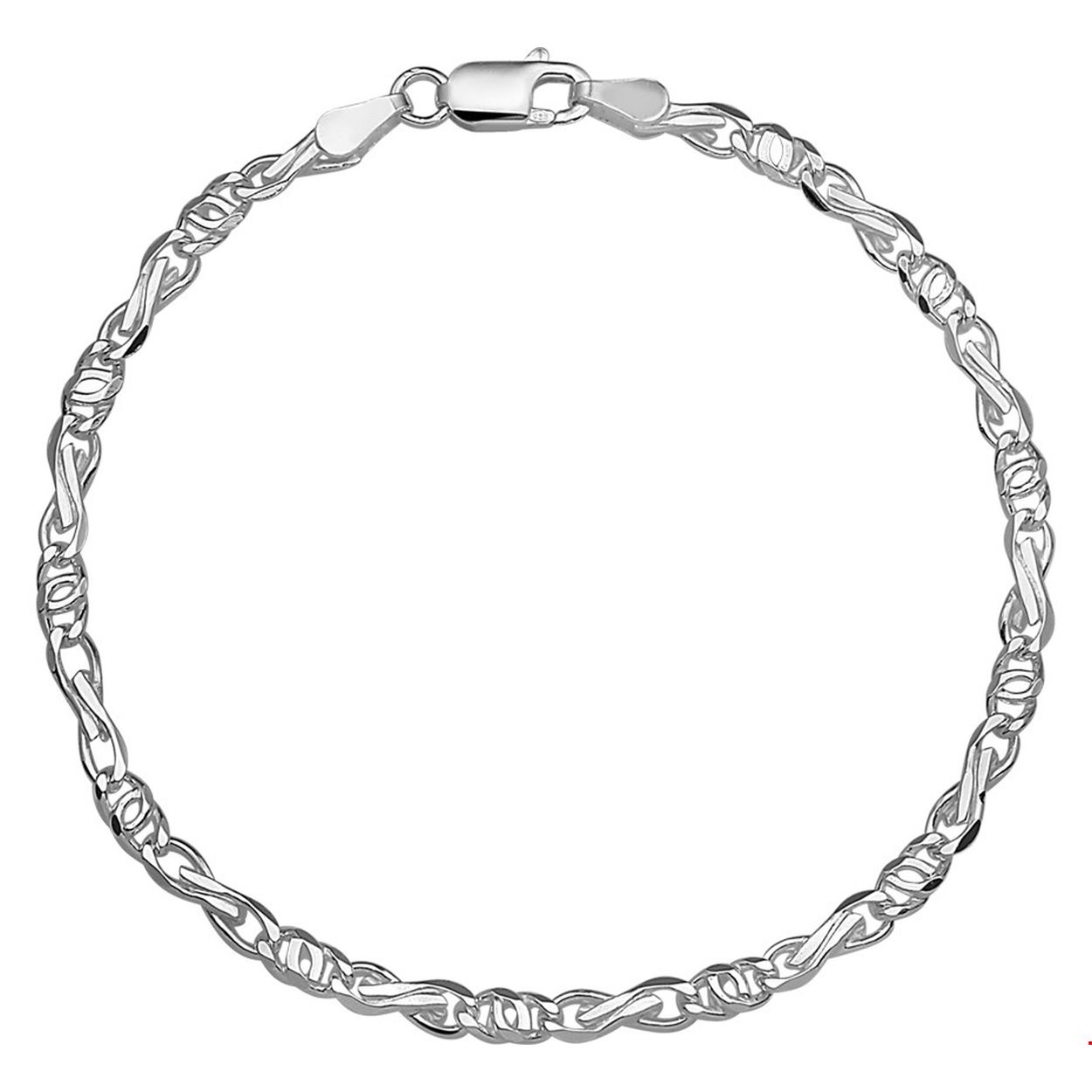 Zilver armband valkenoog 3,5mm 18cm 
Breedte: 3.5mm
Langste lengte: 18cm
