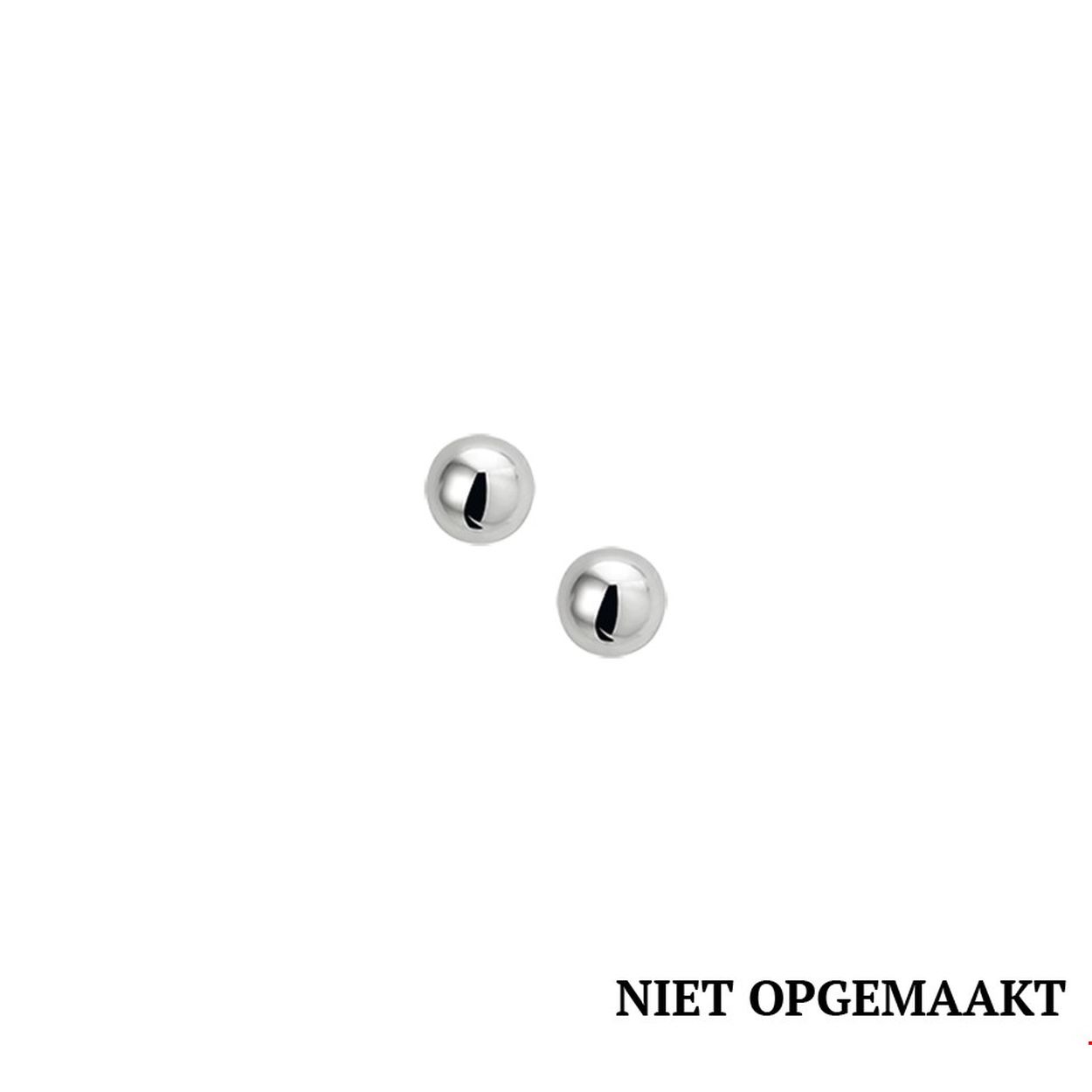 Zilveren oorknoppen glad bol 6 mm
voorzien van een rhodiumlaag voor langdurige glans