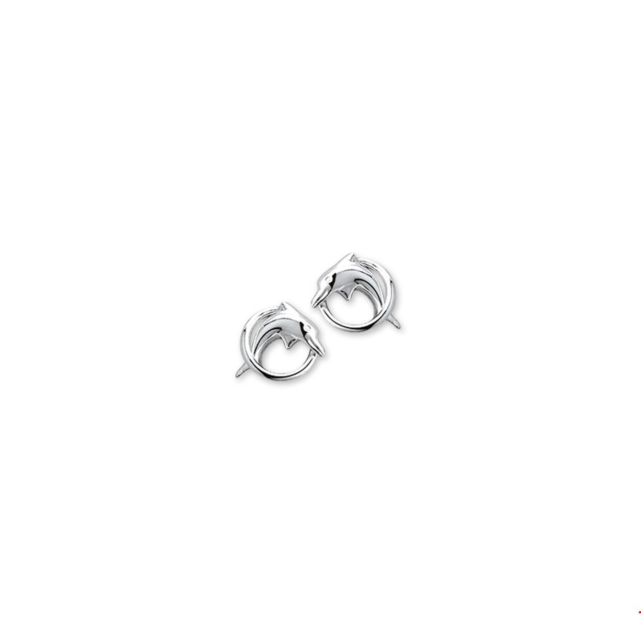Zilver gerhodineerde oorknoppen dolfijn
Breedte: 6.5 Hoogte: 8.5