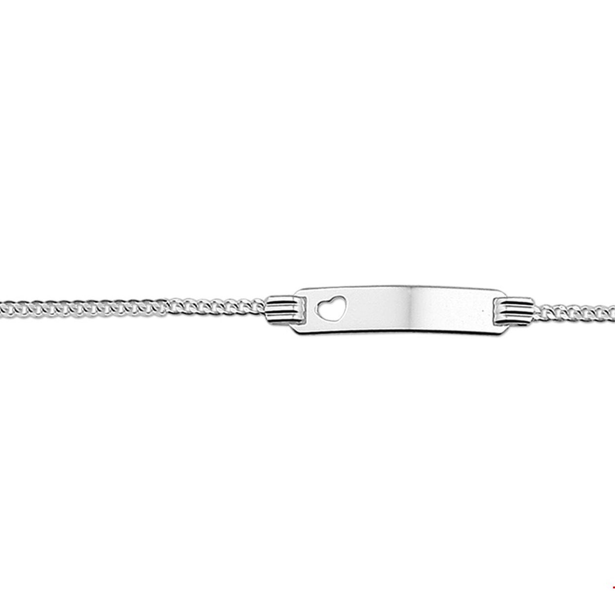 Zilveren graveer armband hart 15cm