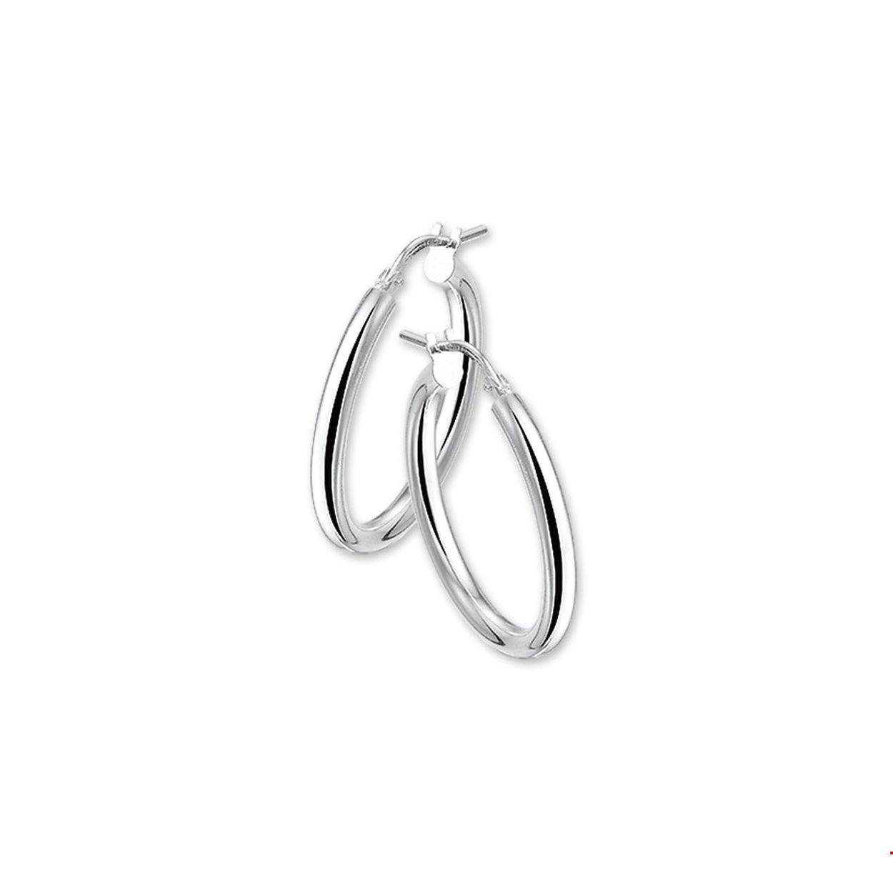 Zilver oorringen ronde buis 16x2,5mm 