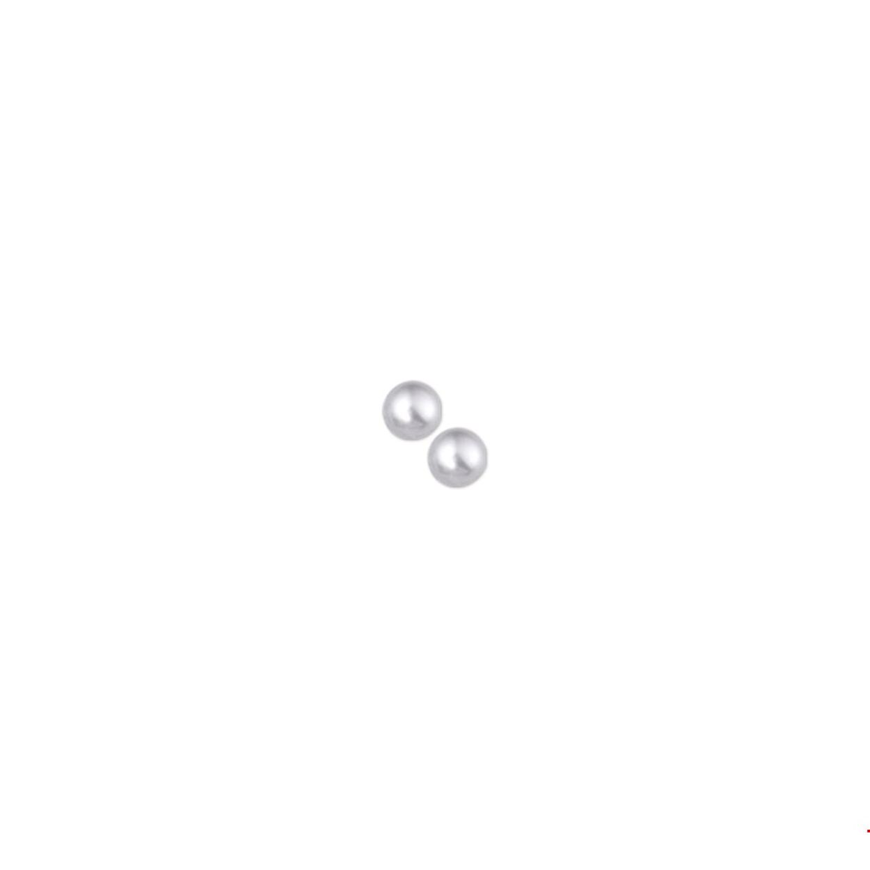 Zilver Gerhodineerde Oorstekers met Parel 4mm





