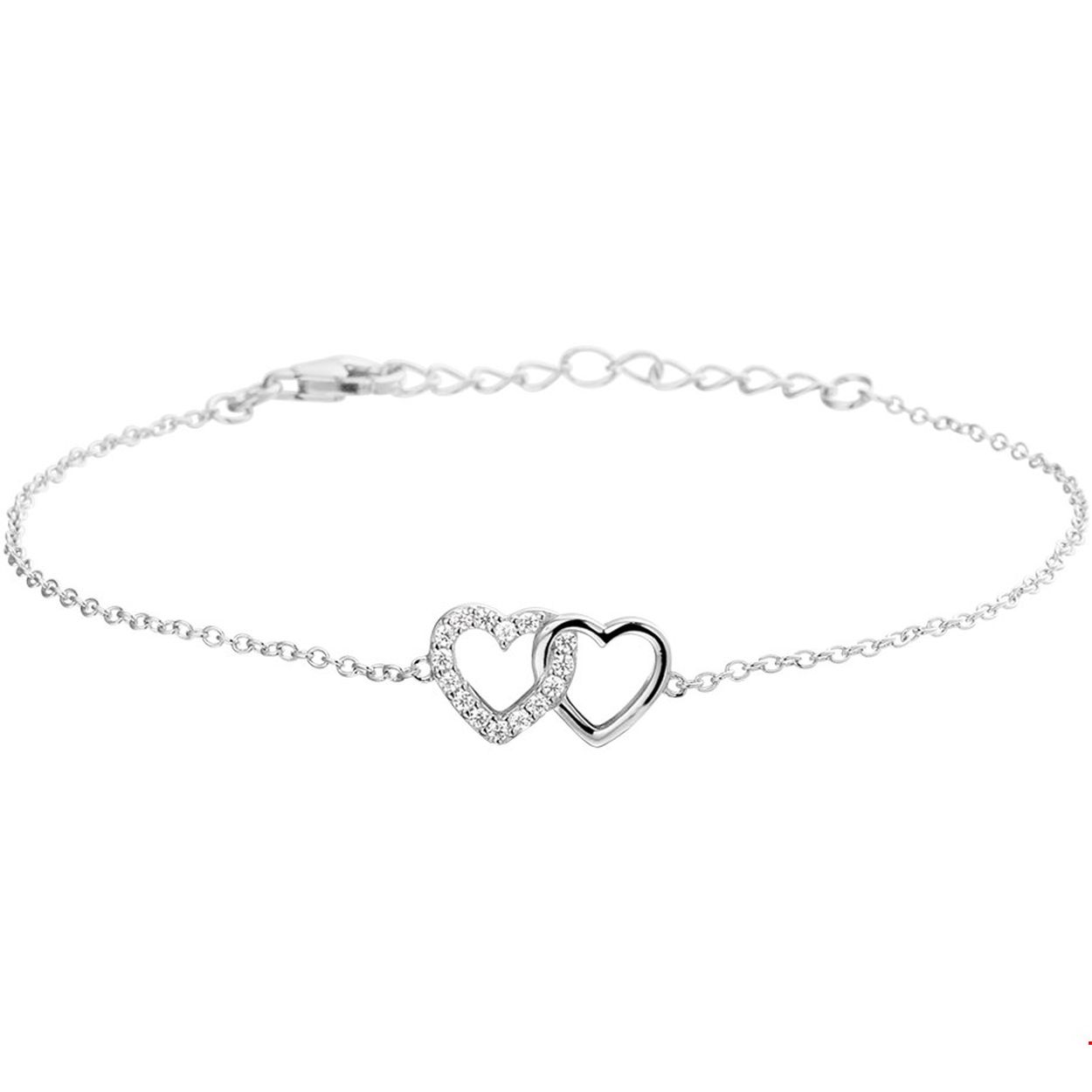 ZILVEREN ARMBAND HARTJES MER ZIRKONIA