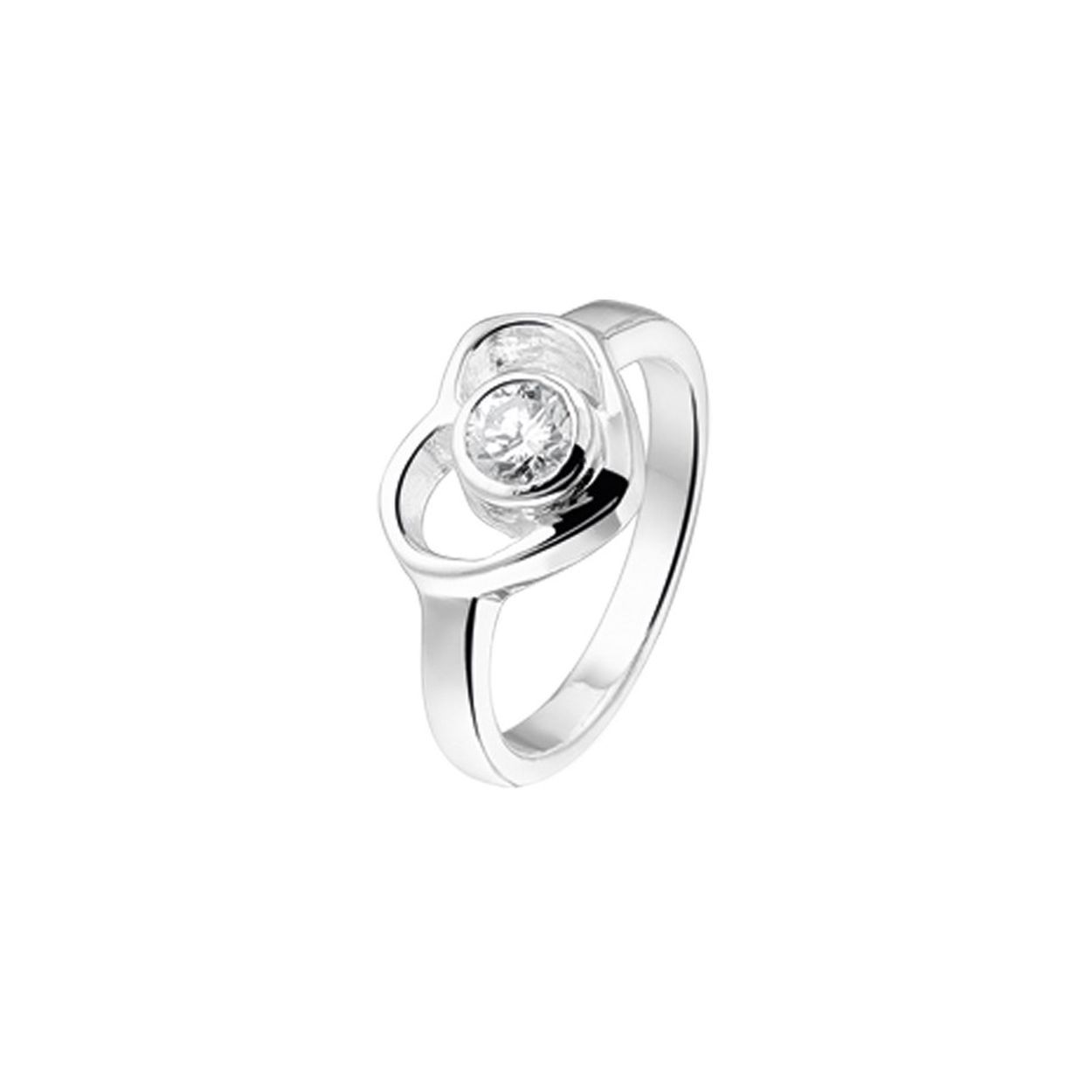 De ZILVEREN RING HARTJE MET ZIRKONIA, is een verfijnde sieraad met briljant gesneden transparant zirkoon, gerhodineerd en glanzend afgewerkt. Met een breedte van 7,5 mm en maat 47, is dit de perfecte ring om dagelijks te dragen . Gewicht: 1,5 gram.