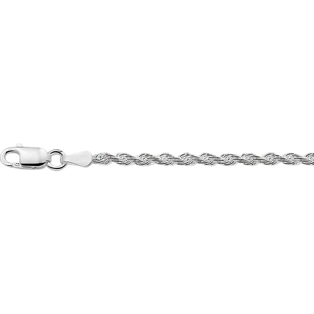Gerhodineerd 925 zilveren koord armband met een schakelbreedte van 2.5mm. De armband heeft een draaglengte van 18cm en een stevige karabijn sluiting.