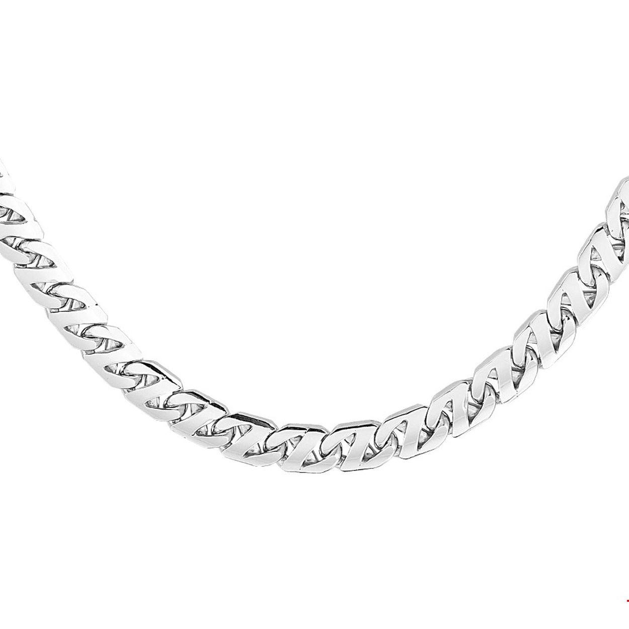 Gerhodineerd zilveren gourmette collier met een schakelbreedte van 6.6mm. Het collier heeft een draaglengte van 50cm en is uitgevoerd met een karabijn sluiting.
