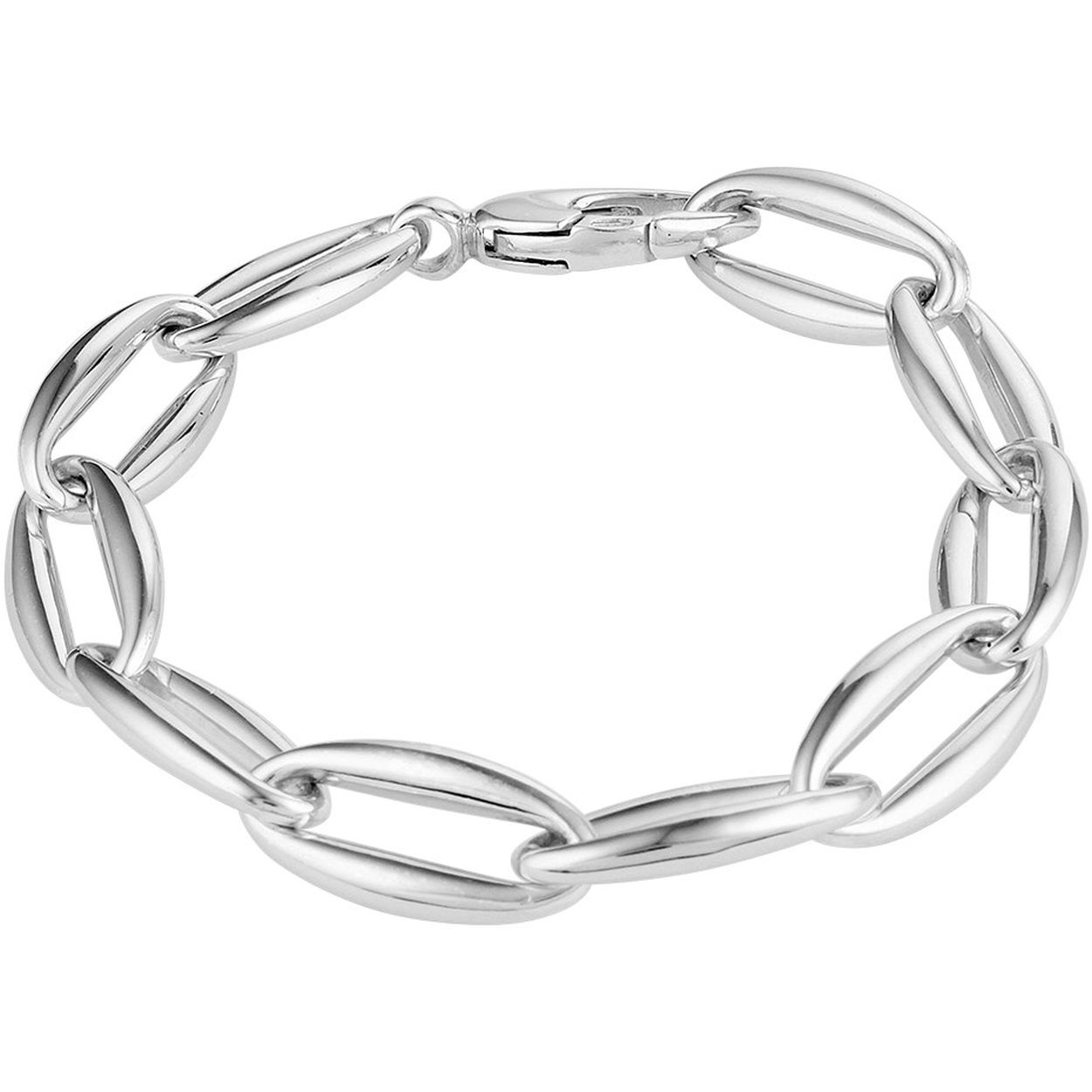 Zilveren fantasie armband open schakel. 
Breedte: 10.2
Langste lengte: 19
