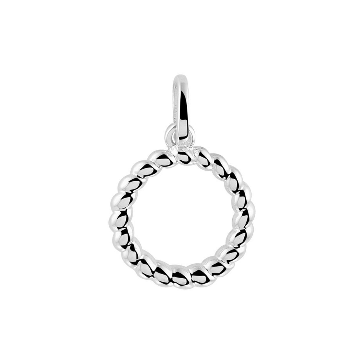 Gerhodineerd zilveren hanger in de vorm van een rondje. De hanger heeft een totale hoogte van 23mm.
