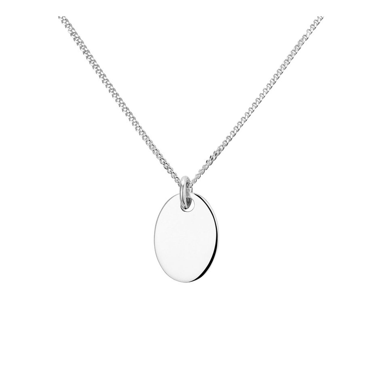 Gerhodineerd 925 zilveren gourmet collier uitgevoerd met een ovale graveerhanger en een stevige karabijn sluiting. Het collier heeft een draaglengte van 50cm. De hanger heeft een afmeting van 18x13mm. Info: Gerhodineerd zilver is door de rhodiumlaag beter bestand tegen verkleuren en krassen.