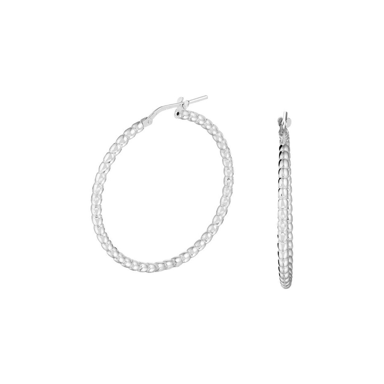 Zilveren bolletjes oorringen, 2.3mm breed, 35mm diameter