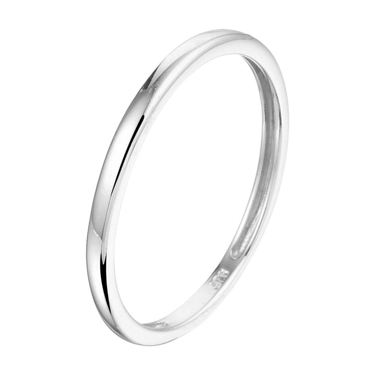 Gerhodineerd 925 zilveren aanschuifring. De ring heeft een breedte van 1.5mm.