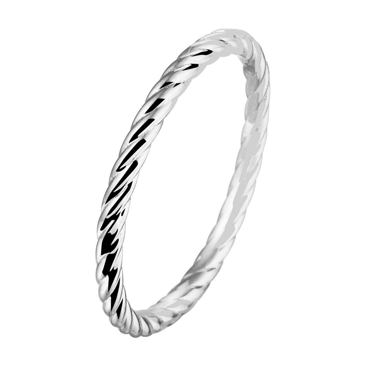 Gerhodineerd 925 zilveren aanschuifring. De ring heeft een breedte van 1.5mm.