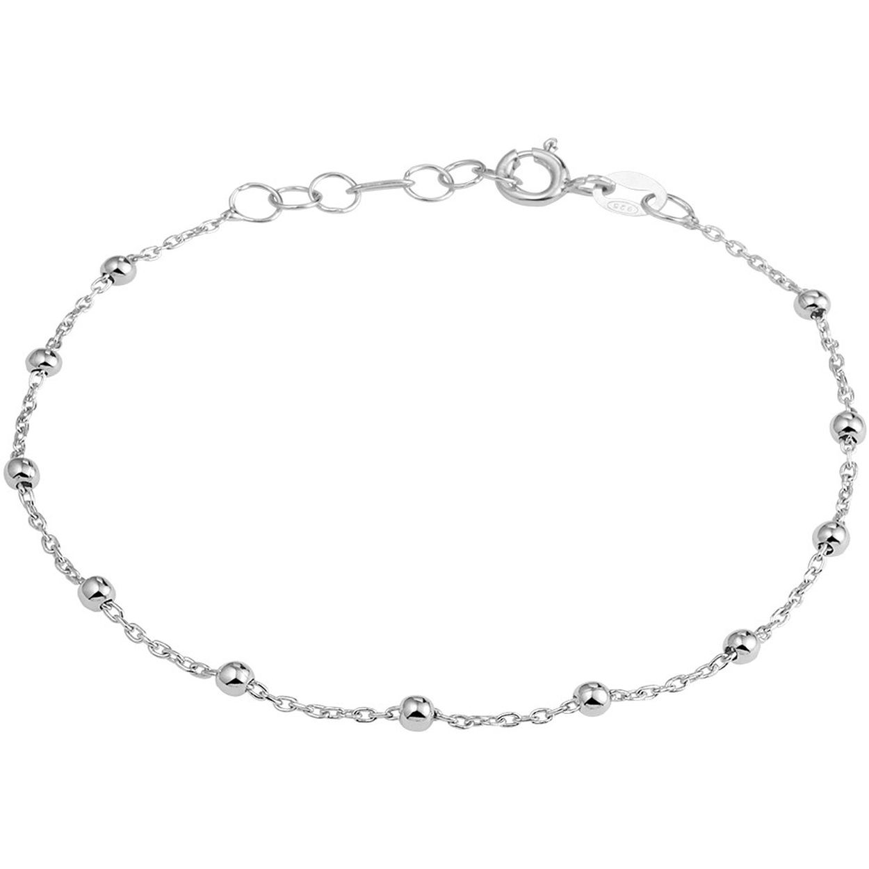 Gerhodineerd 925 zilveren armband uitgevoerd met bolletjes met een breedte van 2.5mm. De armband heeft een draaglengte van 17cm met een extensie van 2cm.
