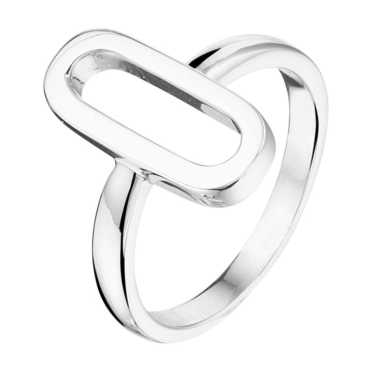 Gerhodineerd 925 zilveren ring. De ring heeft een breedte van 15.5mm.