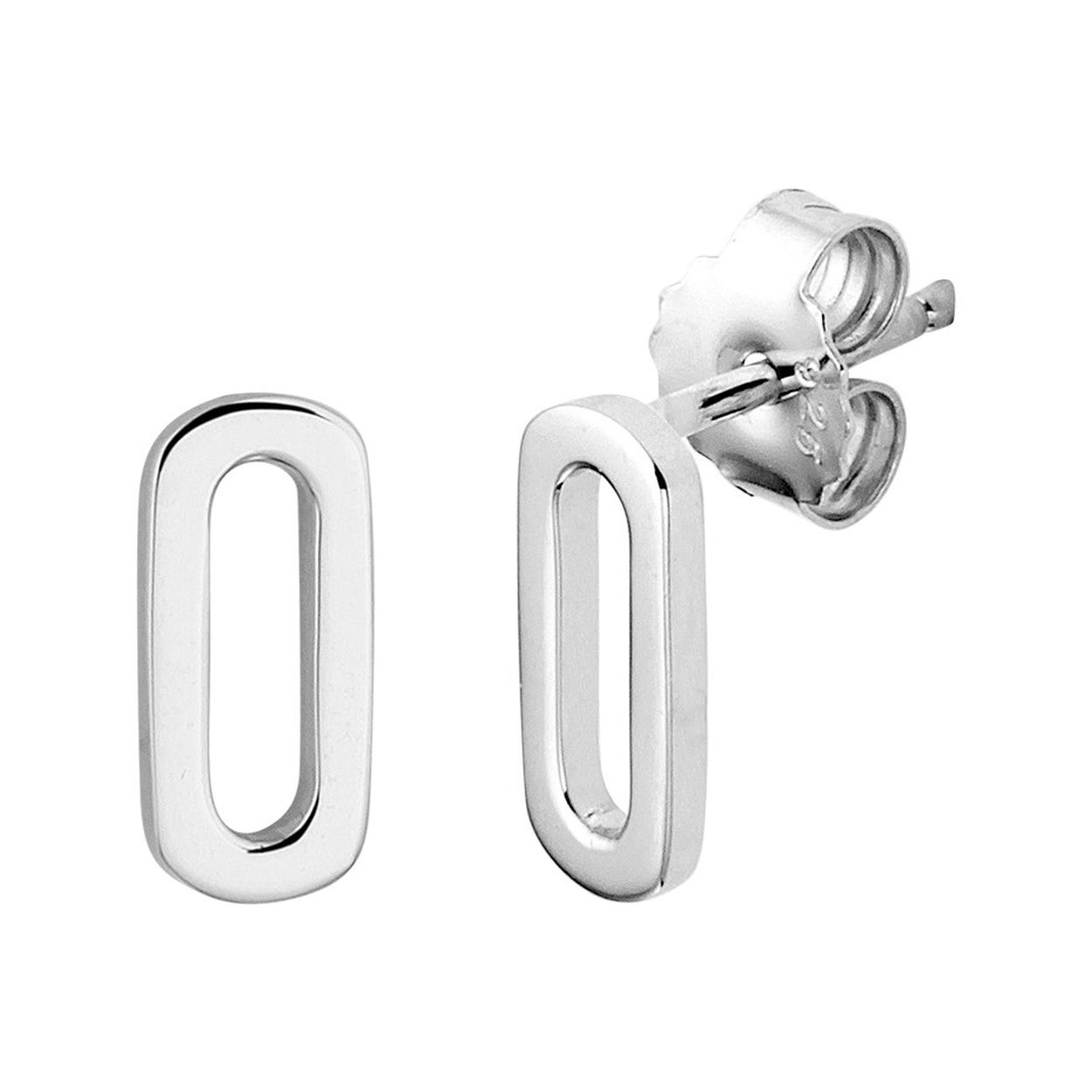 Gerhodineerd 925 zilveren oorknoppen. De oorknoppen hebben een afmeting van 10.5x5mm.